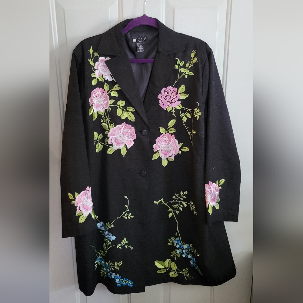 Vintage Carol Little Woman Silk Embroidered Jacket